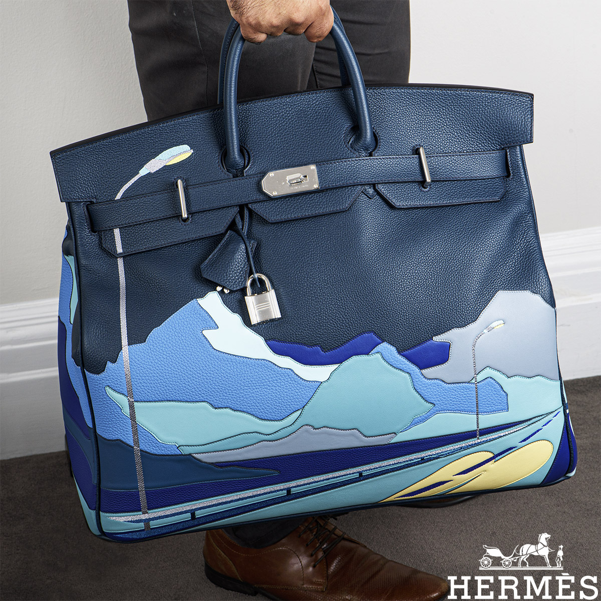 Hermès Birkin 50 Endless Road HAC Bleu de Prusse Bag